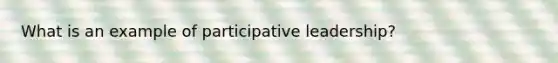 What is an example of participative leadership?