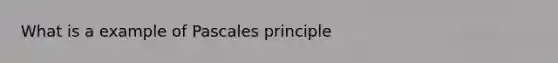 What is a example of Pascales principle