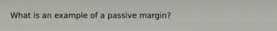 What is an example of a passive margin?