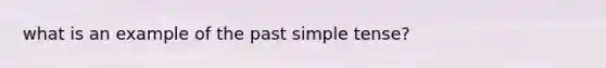 what is an example of the past simple tense?