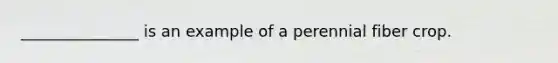 _______________ is an example of a perennial fiber crop.