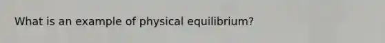 What is an example of physical equilibrium?