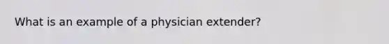 What is an example of a physician extender?