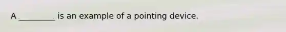 A _________ is an example of a pointing device.