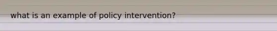 what is an example of policy intervention?