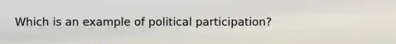 Which is an example of political participation?