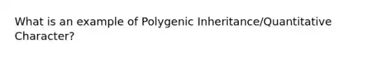 What is an example of Polygenic Inheritance/Quantitative Character?