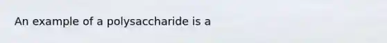 An example of a polysaccharide is a