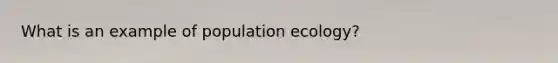 What is an example of population ecology?