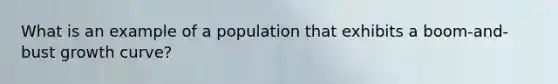 What is an example of a population that exhibits a boom-and-bust growth curve?