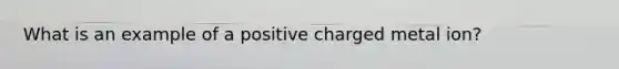 What is an example of a positive charged metal ion?