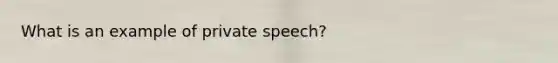 What is an example of private speech?