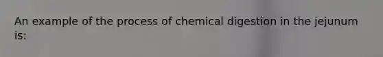 An example of the process of chemical digestion in the jejunum is: