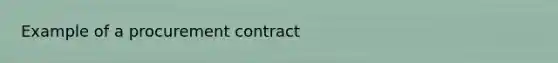 Example of a procurement contract