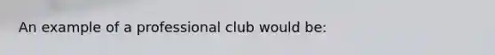 An example of a professional club would be: