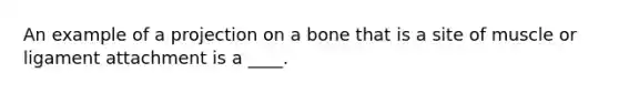 An example of a projection on a bone that is a site of muscle or ligament attachment is a ____.