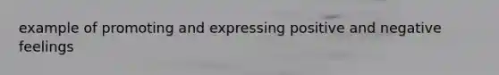 example of promoting and expressing positive and negative feelings