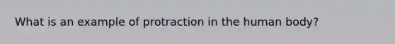 What is an example of protraction in the human body?