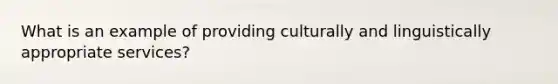 What is an example of providing culturally and linguistically appropriate services?