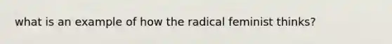 what is an example of how the radical feminist thinks?