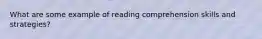 What are some example of reading comprehension skills and strategies?