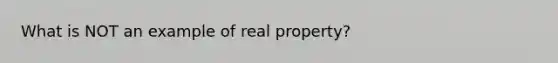 What is NOT an example of real property?