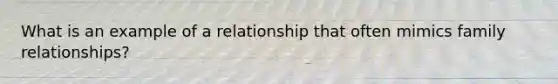 What is an example of a relationship that often mimics family relationships?