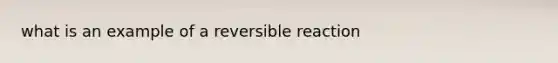 what is an example of a reversible reaction