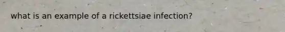 what is an example of a rickettsiae infection?