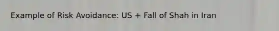 Example of Risk Avoidance: US + Fall of Shah in Iran