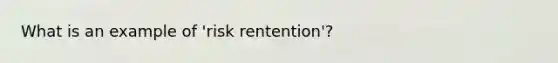 What is an example of 'risk rentention'?