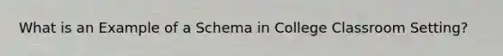 What is an Example of a Schema in College Classroom Setting?