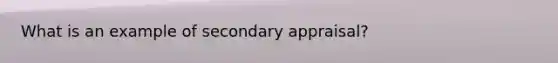 What is an example of secondary appraisal?