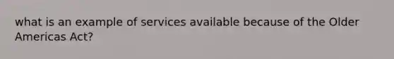 what is an example of services available because of the Older Americas Act?