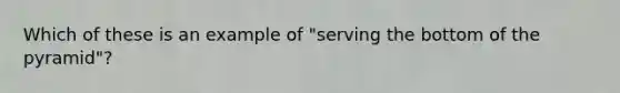 Which of these is an example of "serving the bottom of the pyramid"?