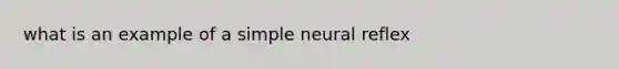 what is an example of a simple neural reflex