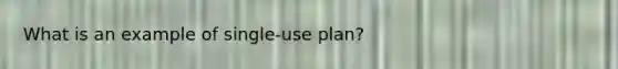 What is an example of single-use plan?