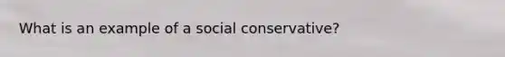 What is an example of a social conservative?