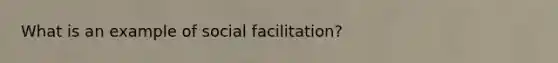 What is an example of social facilitation?