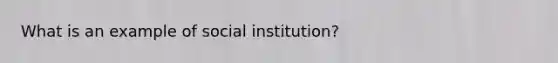 What is an example of social institution?