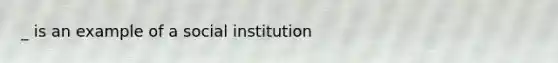 _ is an example of a social institution