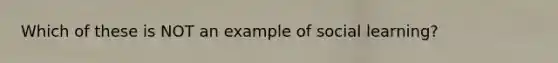 Which of these is NOT an example of social learning?