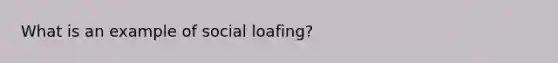 What is an example of social loafing?