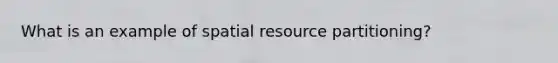 What is an example of spatial resource partitioning?