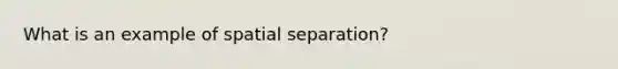 What is an example of spatial separation?