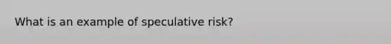 What is an example of speculative risk?