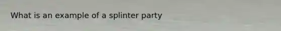 What is an example of a splinter party