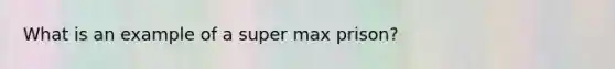 What is an example of a super max prison?