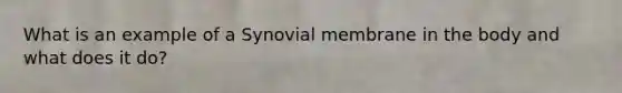 What is an example of a Synovial membrane in the body and what does it do?