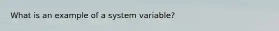 What is an example of a system variable?